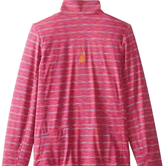 SPYDER Girls L (14-16) Pink/Orange Bocca Turtleneck Mid-Layer Quarter Zip - Picture 4 of 6
